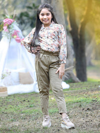 Cutiekins Girls Floral Printed Top with Trousers