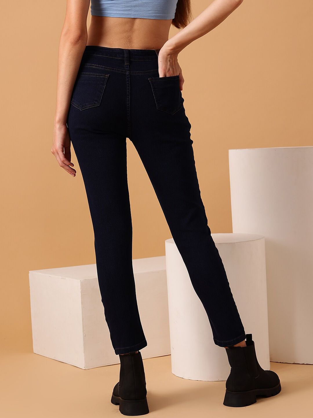 STREET 9 Women Blue Mid-Rise Clean Look Light Fade Jeans