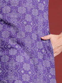 Anouk Bandhani Printed Regular Pure Cotton Kurta with Trousers