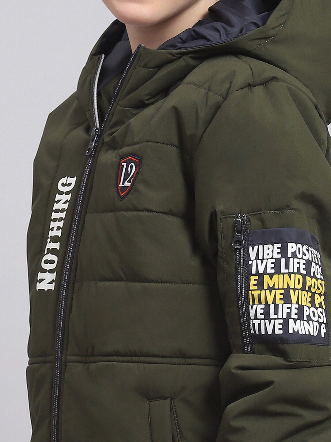 Monte Carlo Boys Typography Printed Lightweight Padded Jacket