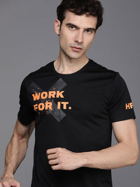 HRX by Hrithik Roshan Rapid Dry Antimicrobial Finish Typography Printed T-shirt