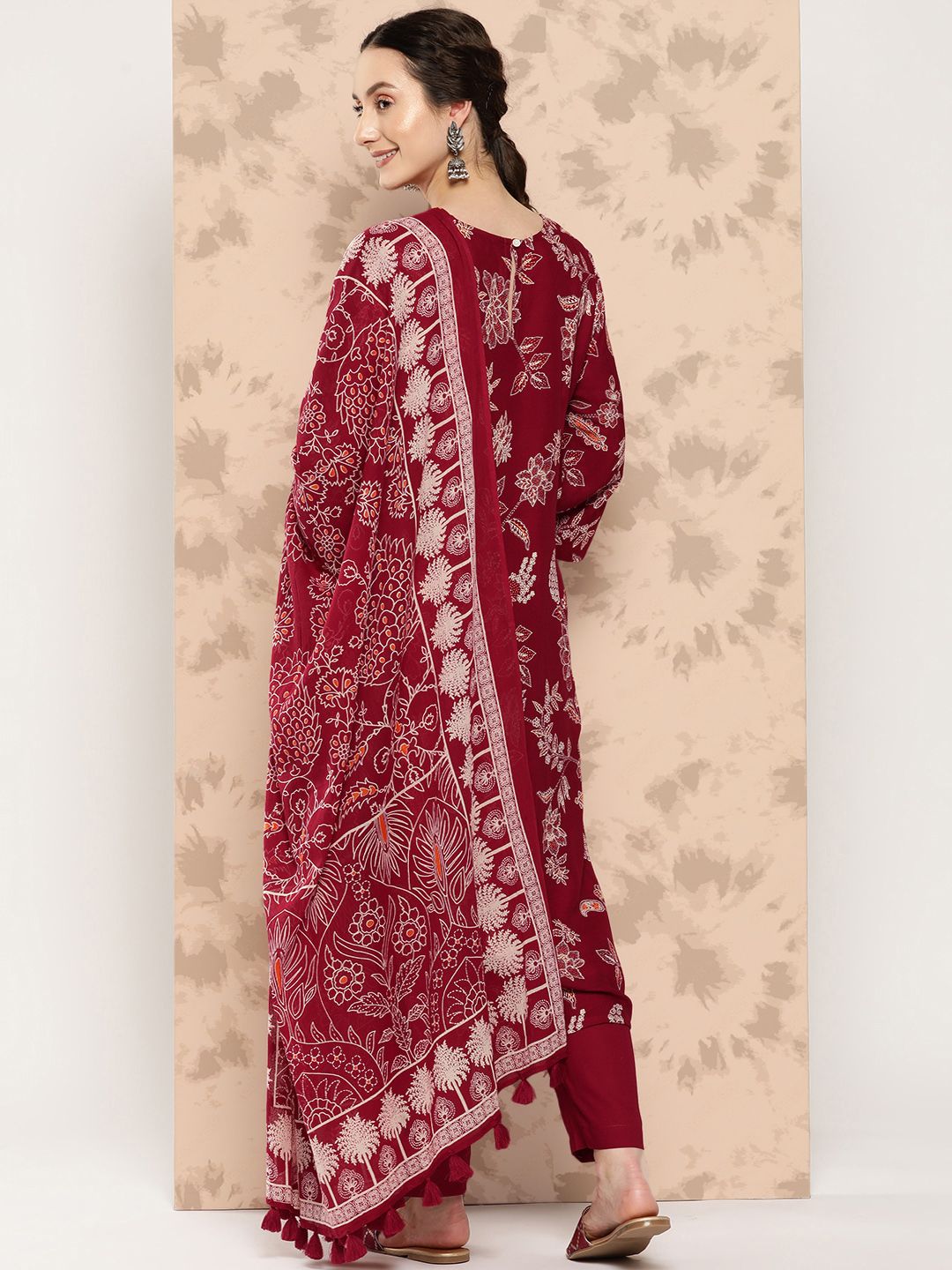 Anouk Ethnic Motifs Printed Kurta with Trousers & Dupatta
