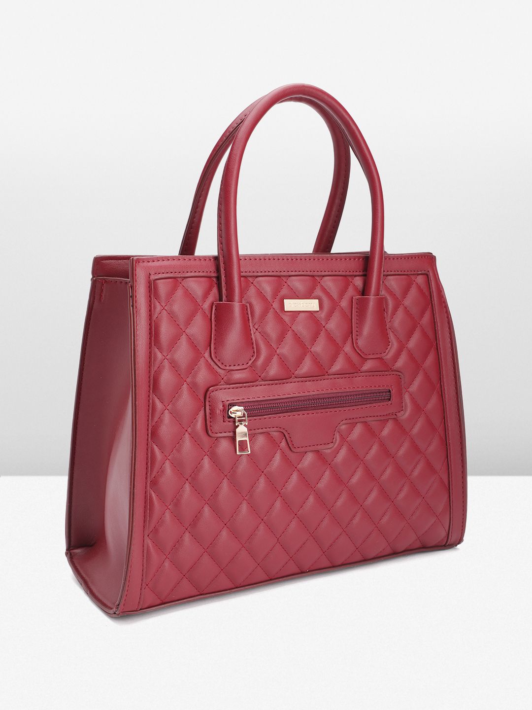DressBerry Quilted Structured Handheld Bag