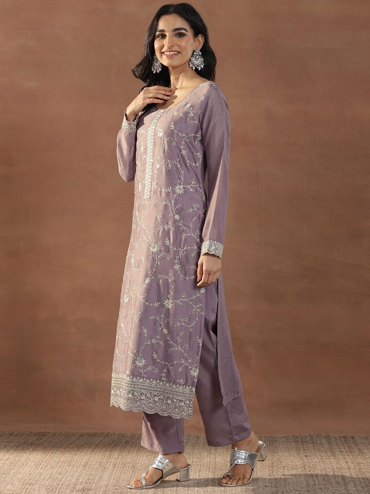 Libas Women Floral Embroidered Regular Sequinned Kurta with Trousers & With Dupatta