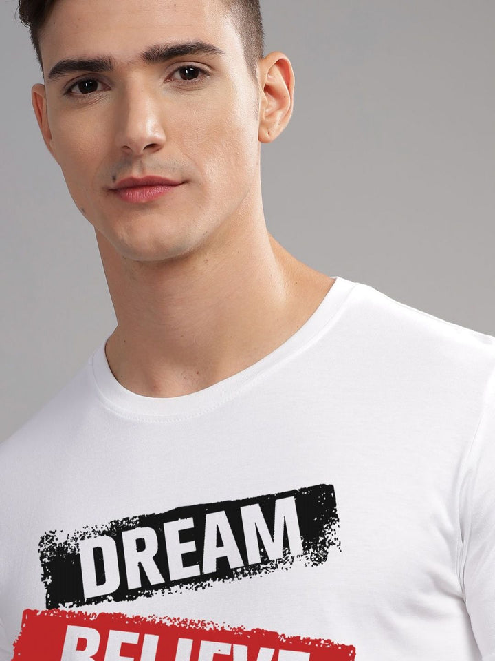 ADRO Men Typography Printed Applique T-shirt