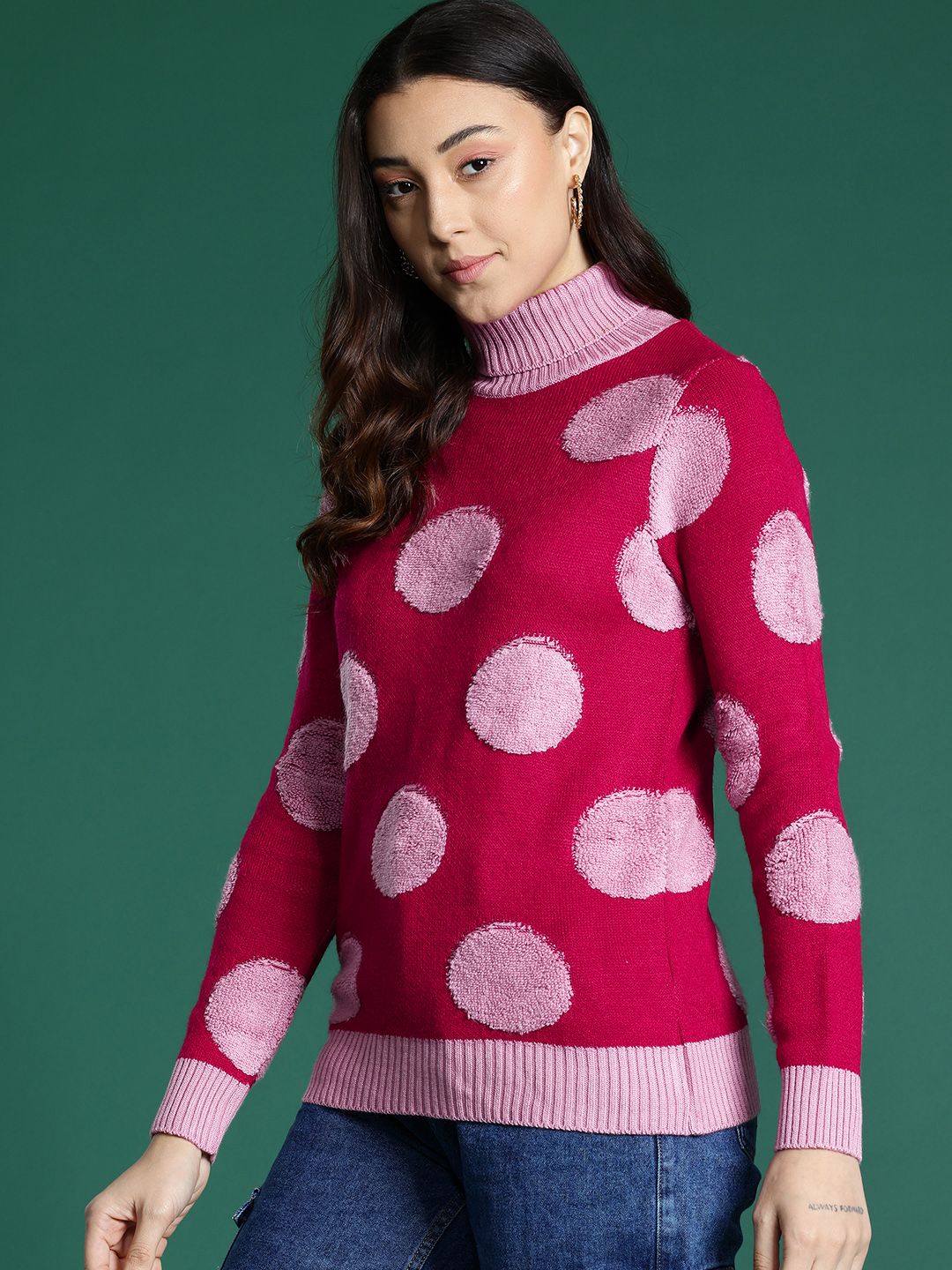 DressBerry Turtle Neck Self-Designed Pullover