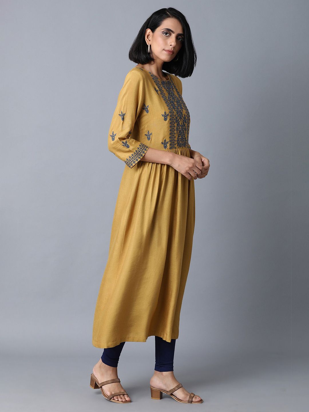 W Mustard Yellow Maxi Midi Dress