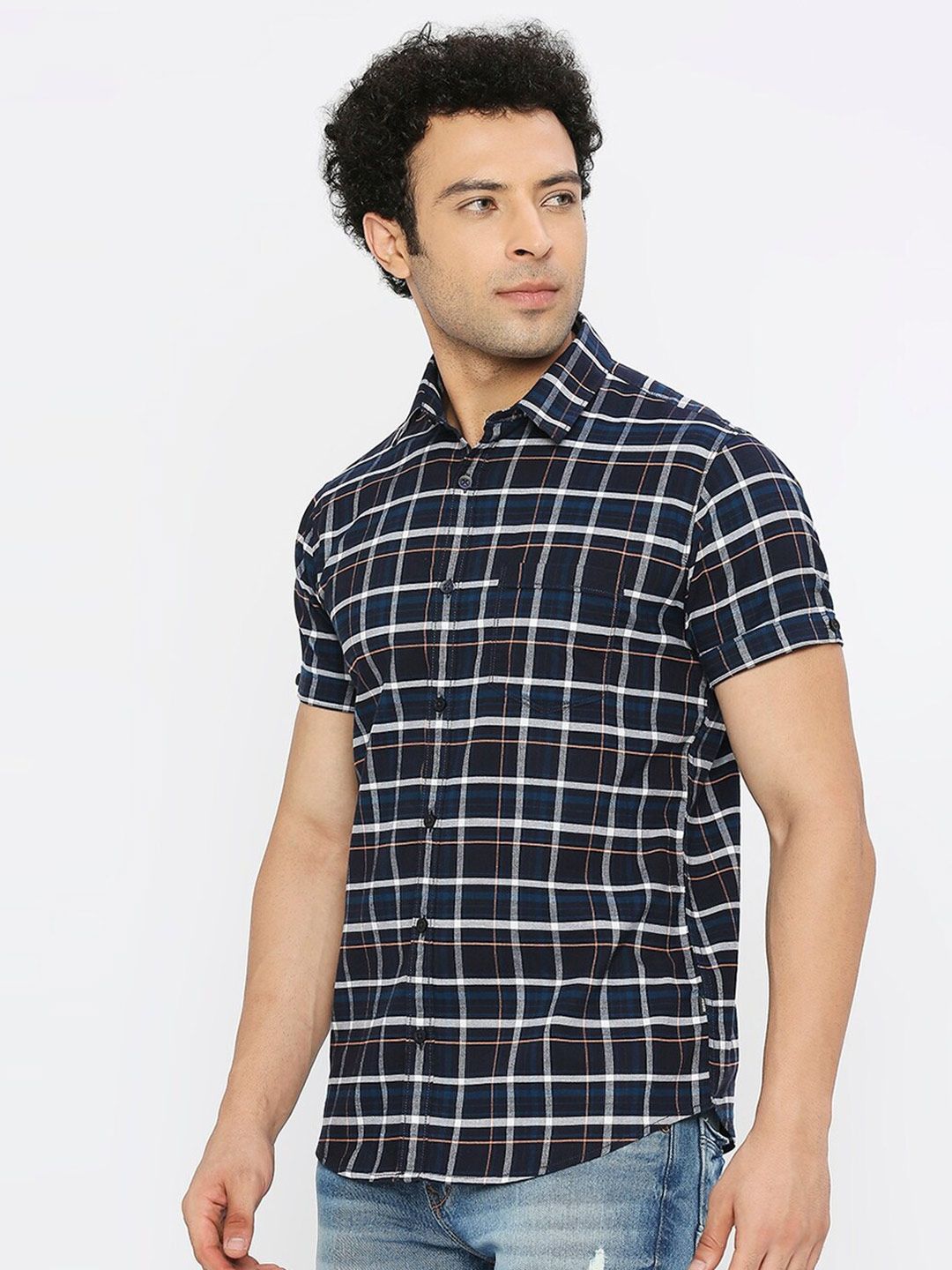 SPYKAR Classic Slim Fit Checked Cotton Casual Shirt