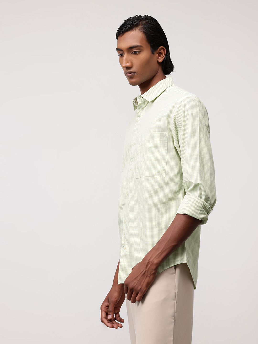 ether Classic Fit Gingham Checks Pure Cotton Shirt