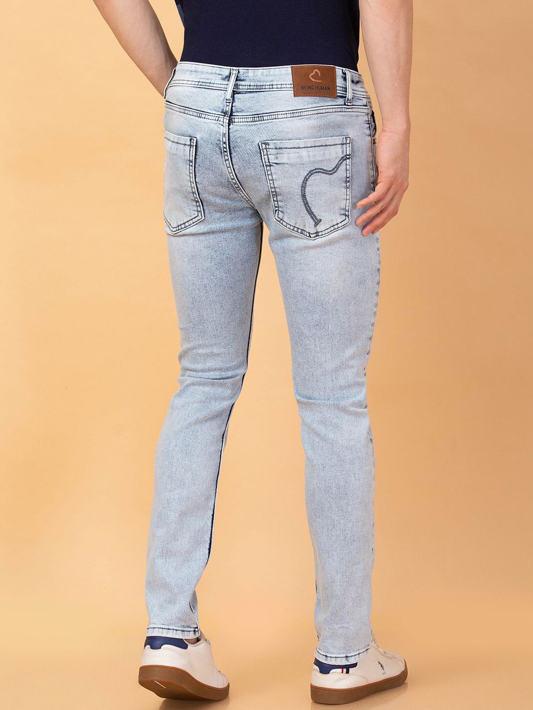 Being Human Men Skinny Fit Mildly Distressed Heavy Fade Jeans