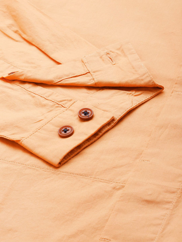 Mr Bowerbird Solid Tailored Fit Pure Cotton Compact Poplin Crew Neck Shirt