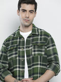 The Indian Garage Co Men Regular Fit Checked Double Flap Pocket Flannel Shirt