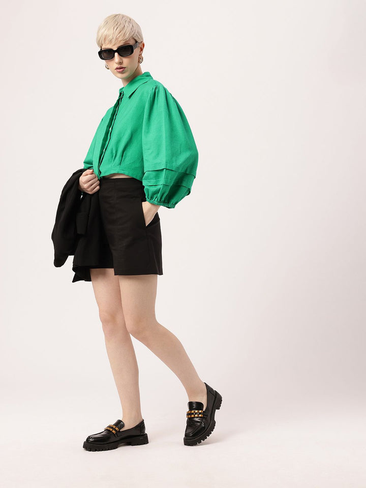 Holiday Passion Play Chic In Puff Sleeves Shirt