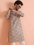 KISAH Mandarin Collar Ethnic Motifs Printed Regular Straight Kurta