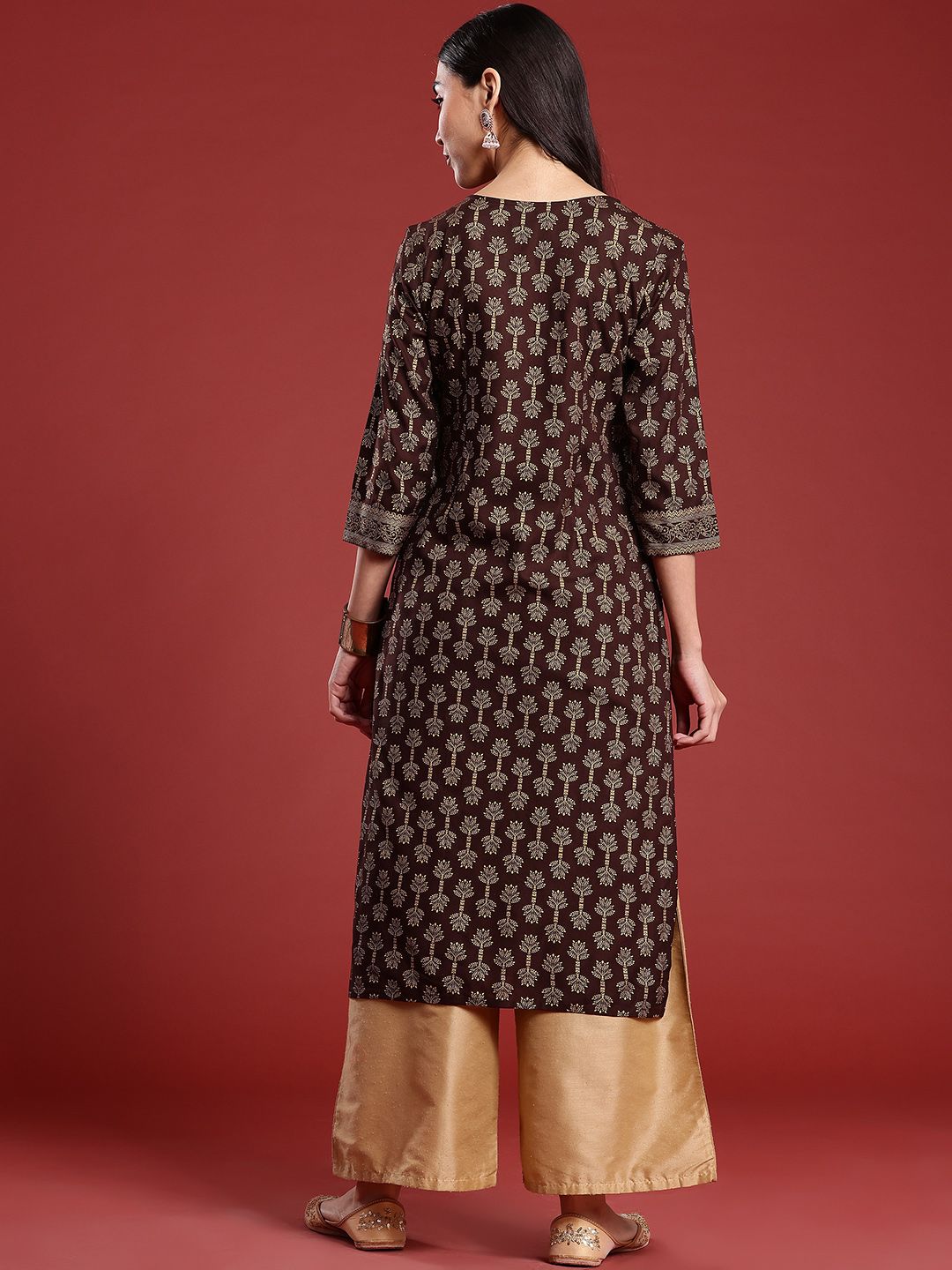 Anouk Cotton Ethnic Motifs Print Straight Kurta