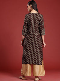Anouk Cotton Ethnic Motifs Print Straight Kurta