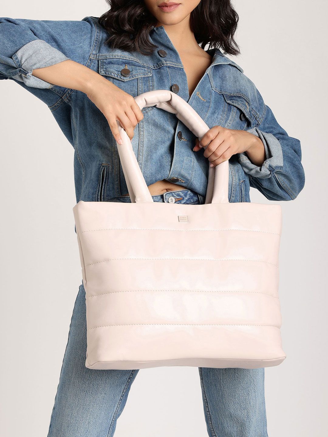 Lino Perros Oversized Structured Tote Bag with Quilted Detail