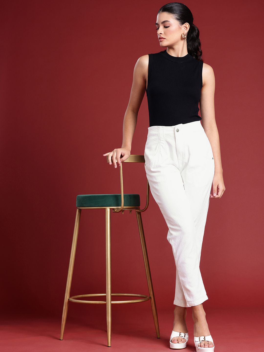 all about you Women Mom Fit High-Rise Stretchable Jeans
