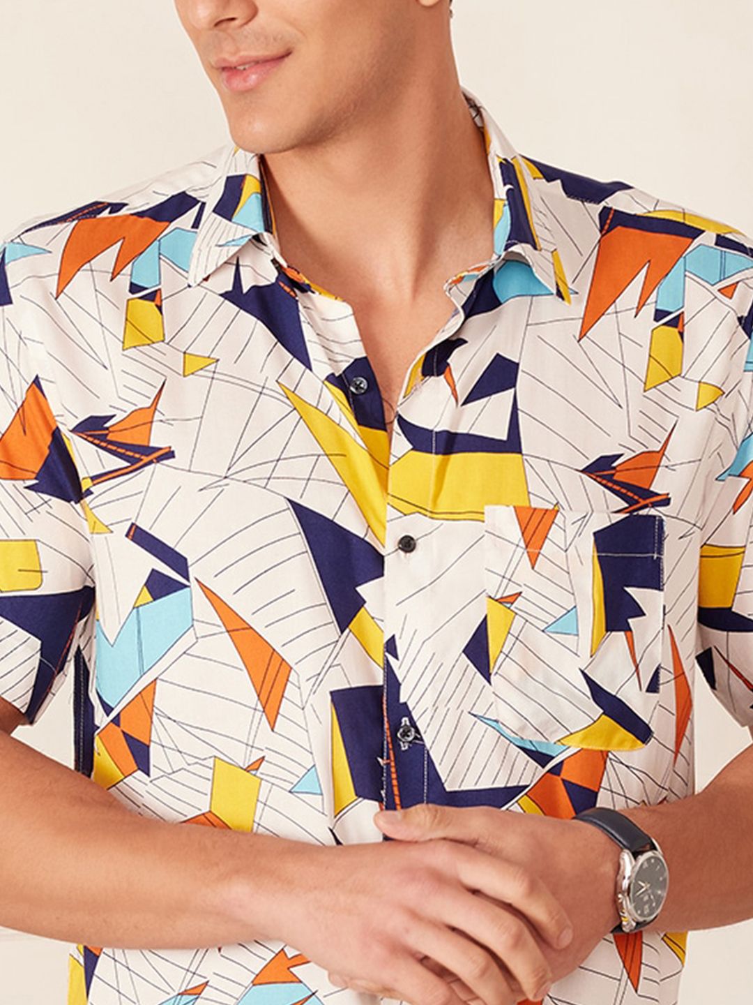 DENNISON  Smart Block Printed Casual Shirt