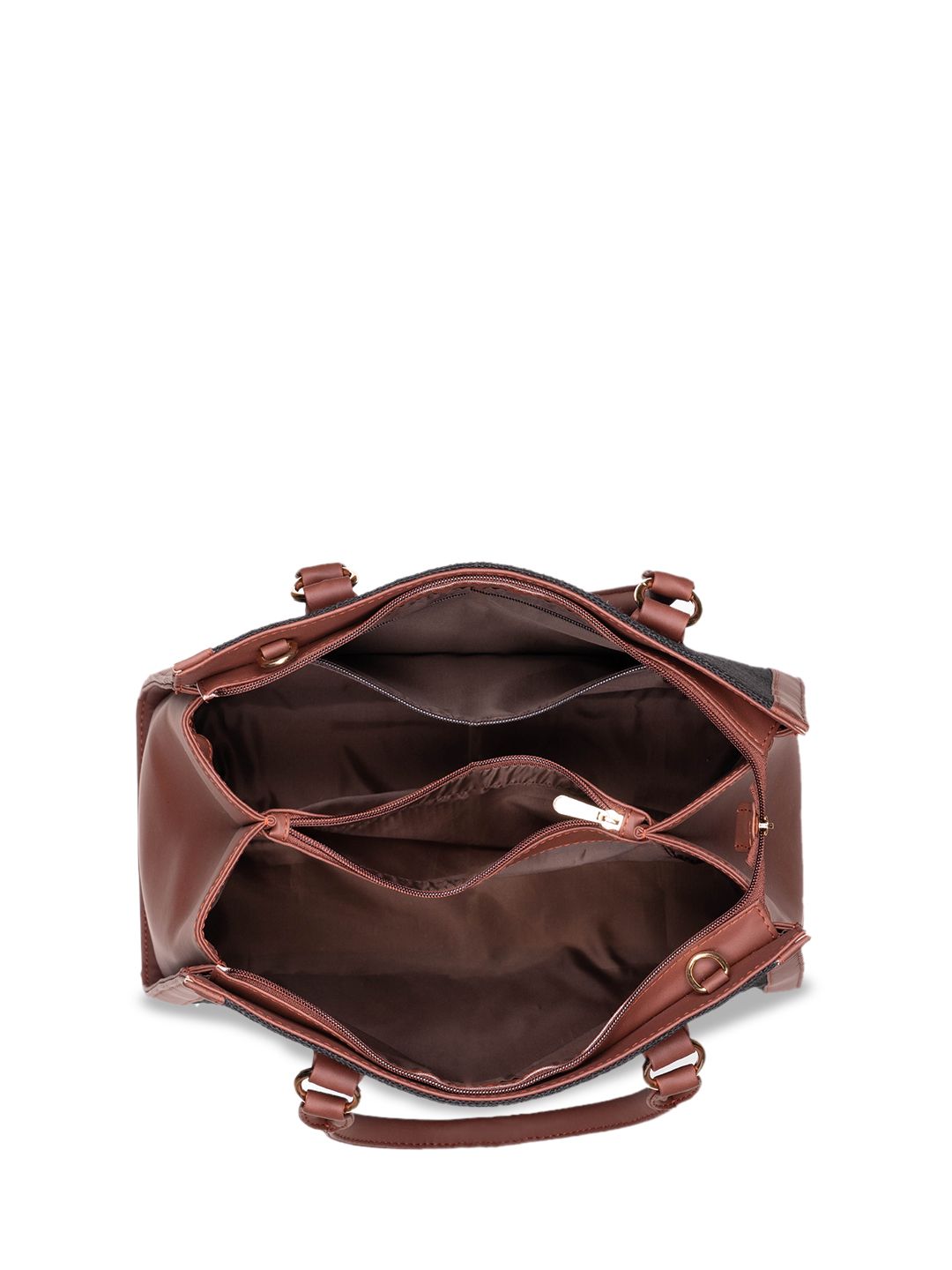 ZOUK Ethnic Motifs Printed Structured Jute Handheld Bag