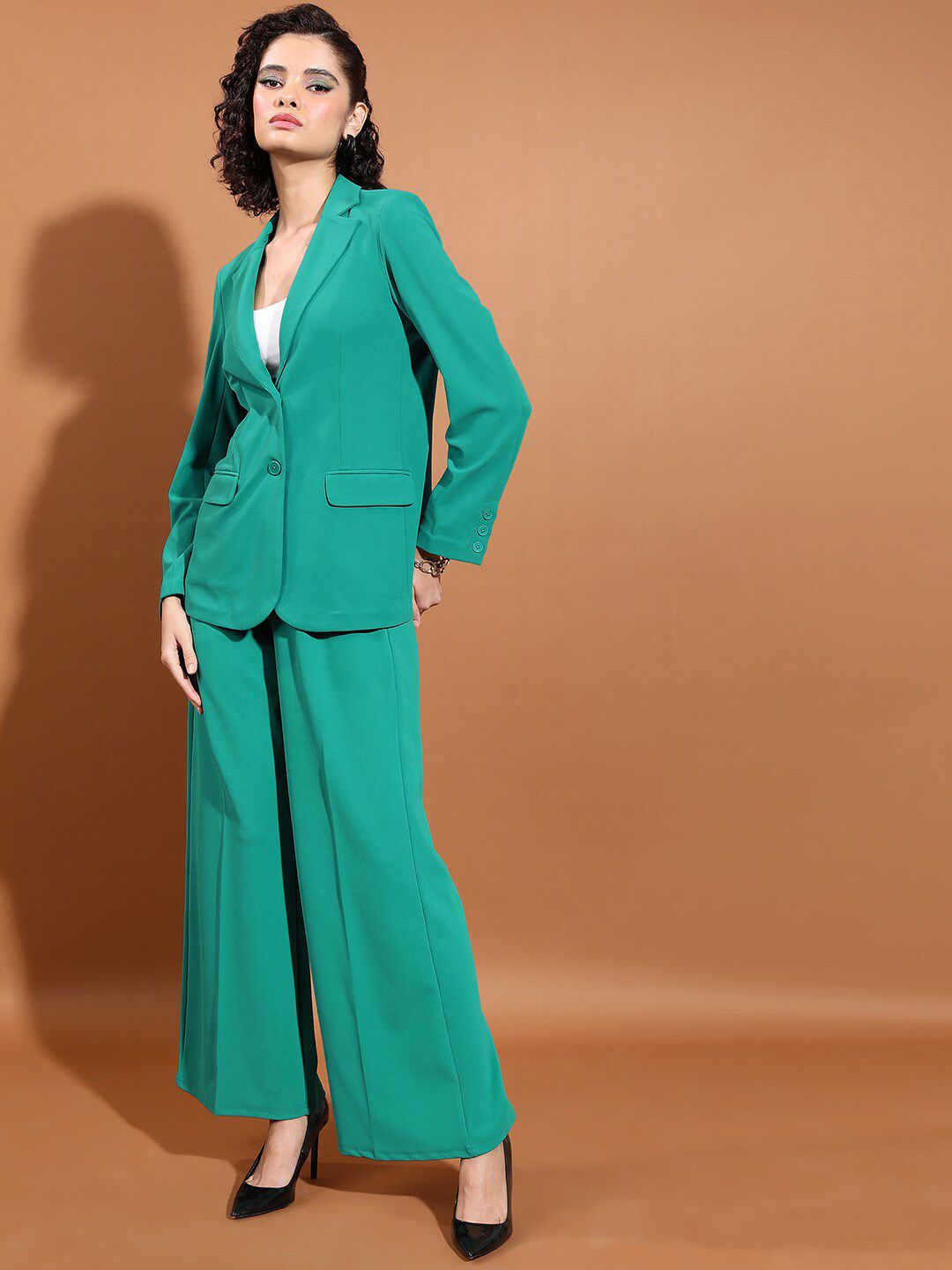Tokyo Talkies Classic Blazer With Straight Pant Co-Ords