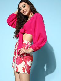 Berrylush Pretty Pink Solid Vacay Attire Top