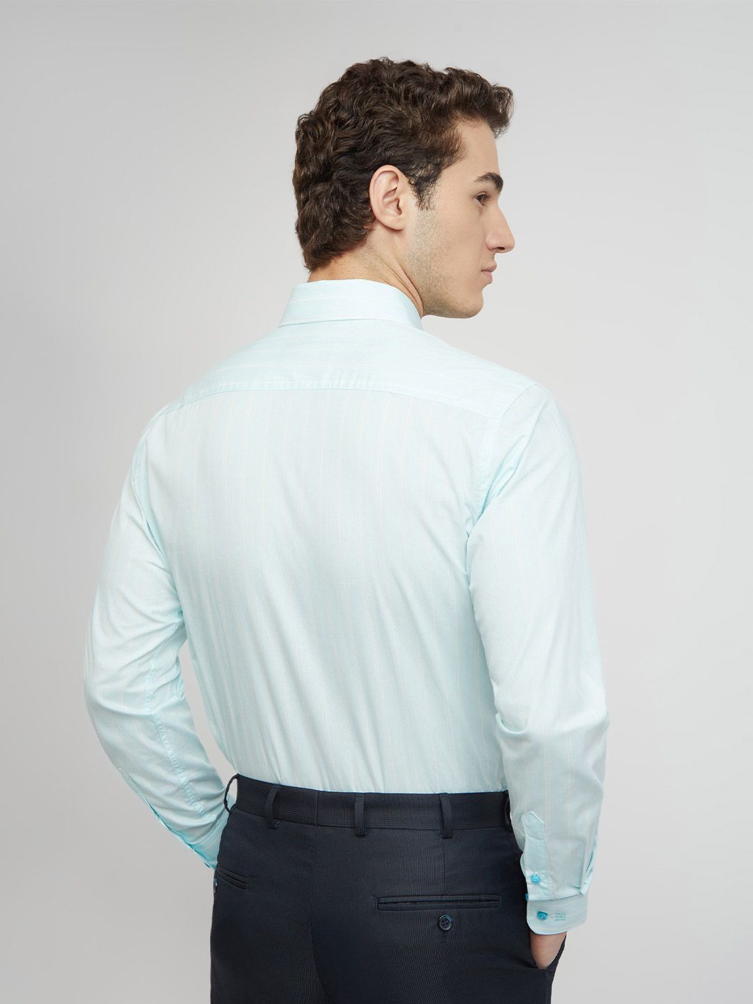 Raymond Pure Cotton Slim Fit Striped Formal Shirt