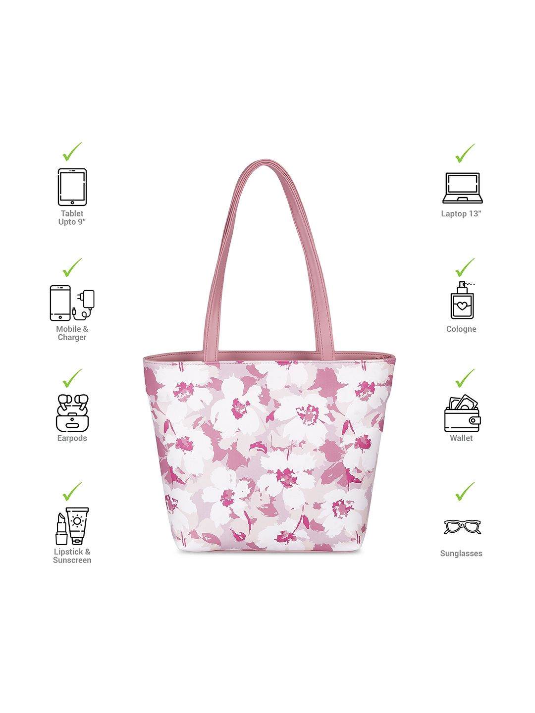 Mochi Floral Printed Oversized Structured Tote Bag