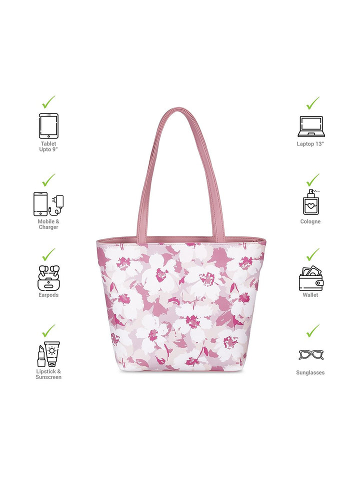 Mochi Floral Printed Oversized Structured Tote Bag