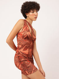 DressBerry Neckline Nugget Ruched Bodycon Mini Dress