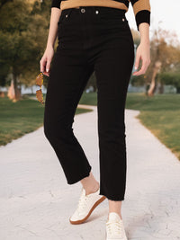 DressBerry Women Classic Touch Stretchable Frayed Cropped Jeans