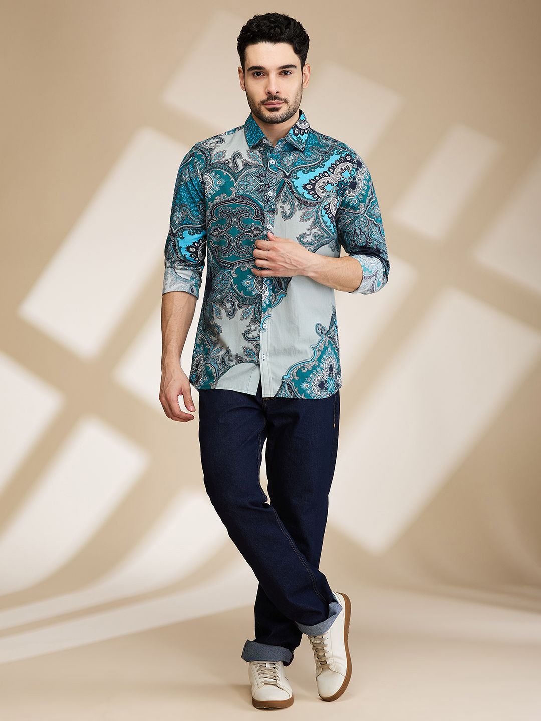 Being Human Men Slim Fit Floral Opaque Printed Casual Shirt