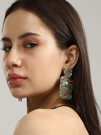 Anting-anting drop kontemporari antik quad-snake emas sohi