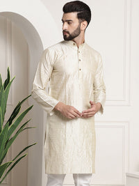 SOJANYA Kolar Jalur Berjalur Lengan Panjang Kurta Lurus