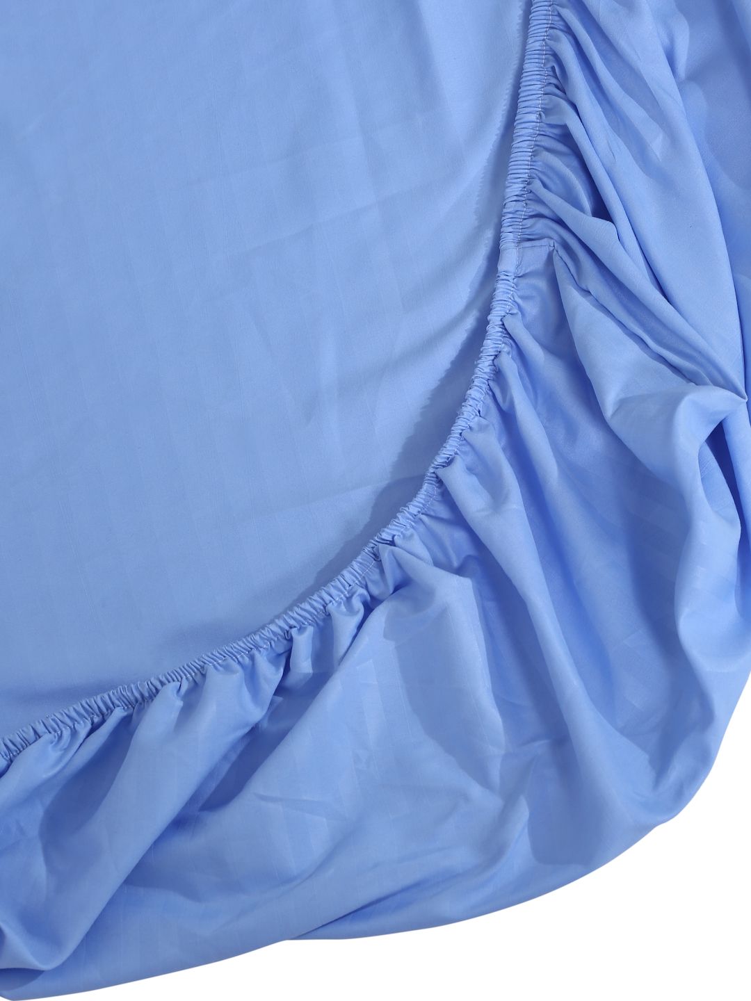 HOSTA HOMES Blue Striped 280 TC Single Fitted Bedsheet With 1 Pillow Covers