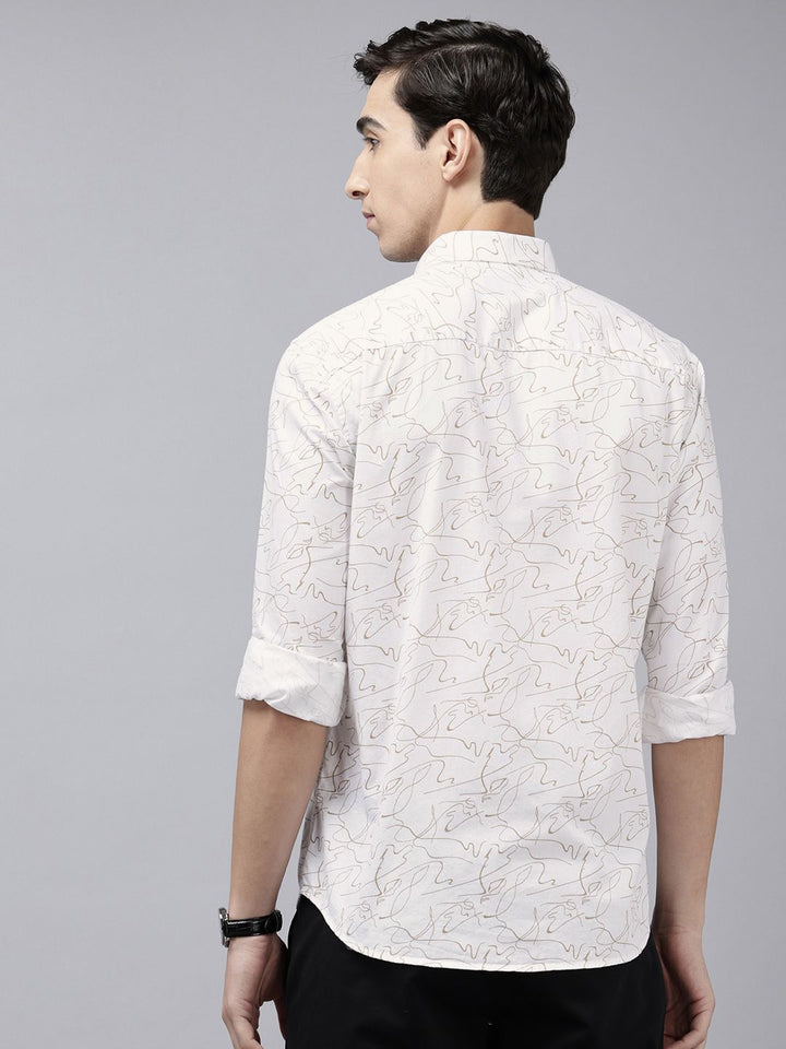 Park Avenue Pure Cotton Slim Fit Abstract Printed Casual Shirt