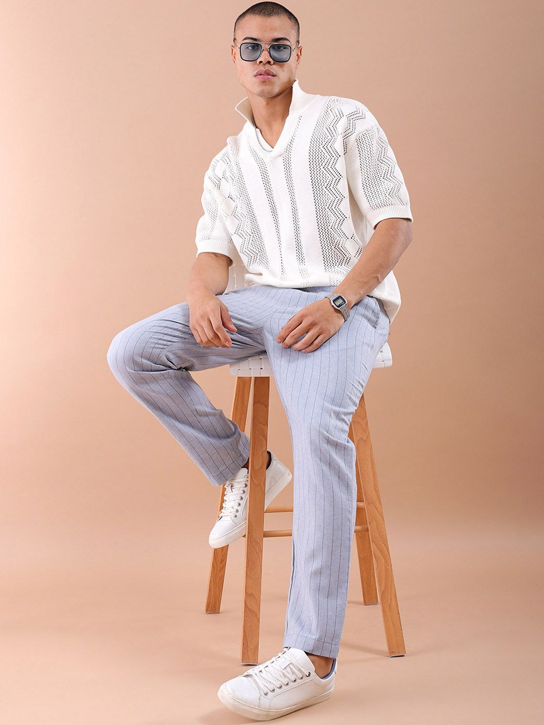 The Indian Garage Co Mid-Rise Striped Trouser