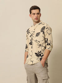 Mr Bowerbird Pure Cotton Tailored Fit Hand Block Printed Casual Shirt