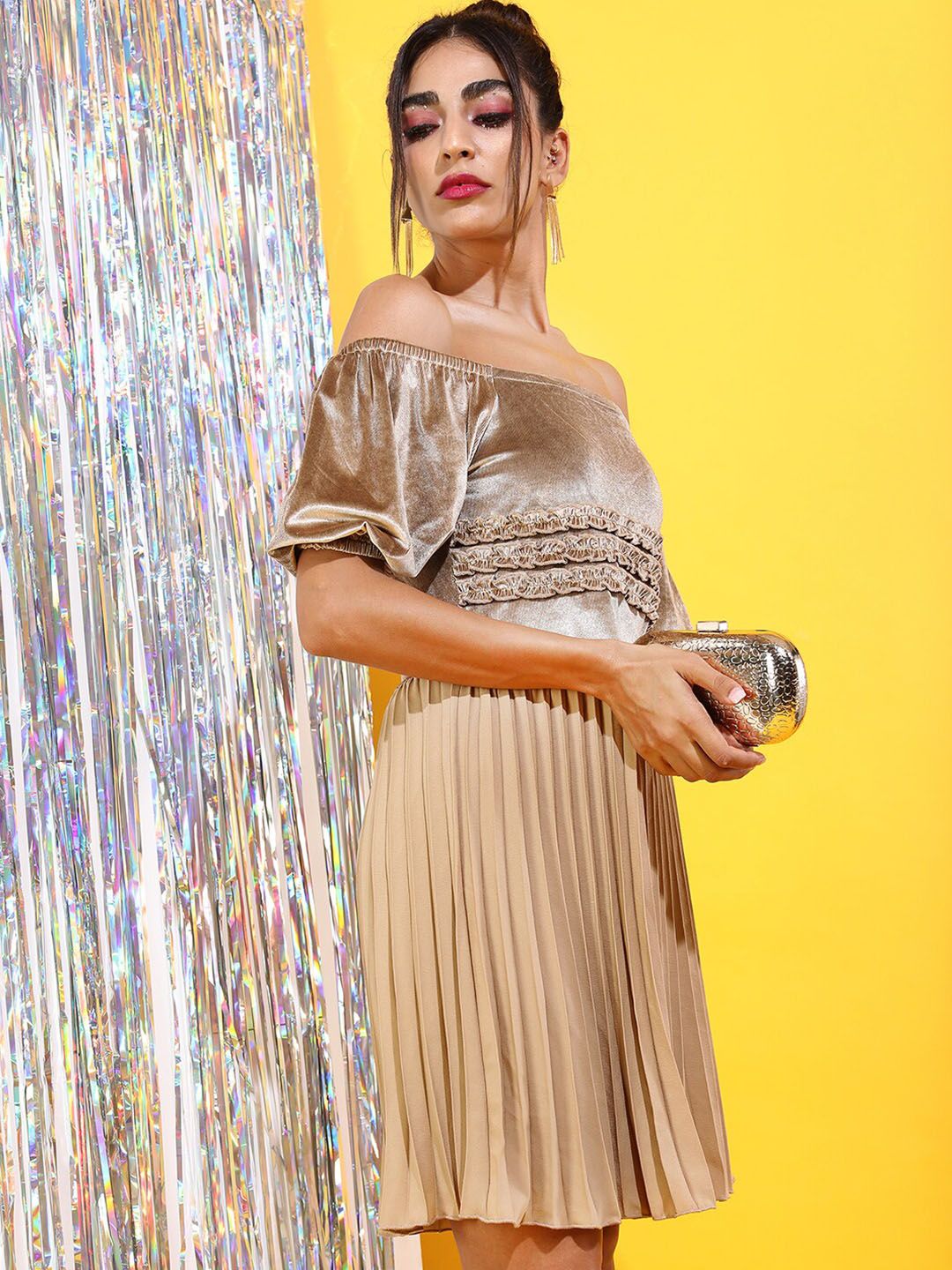 Tokyo Talkies Off-Shoulder Fit & Flare Dress