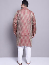 SOJANYA PLUS Ethnic Motifs Woven Design Regular Kurta With Pyjamas & Nehru Jacket