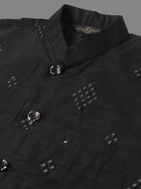 SOJANYA Leheriya Embroidered Pure Cotton Kurta with Pyjamas & Narhu Jacket