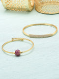 Pek Zaveri Pearls 2 Gelang Gaya Bangle Sadur Emas
