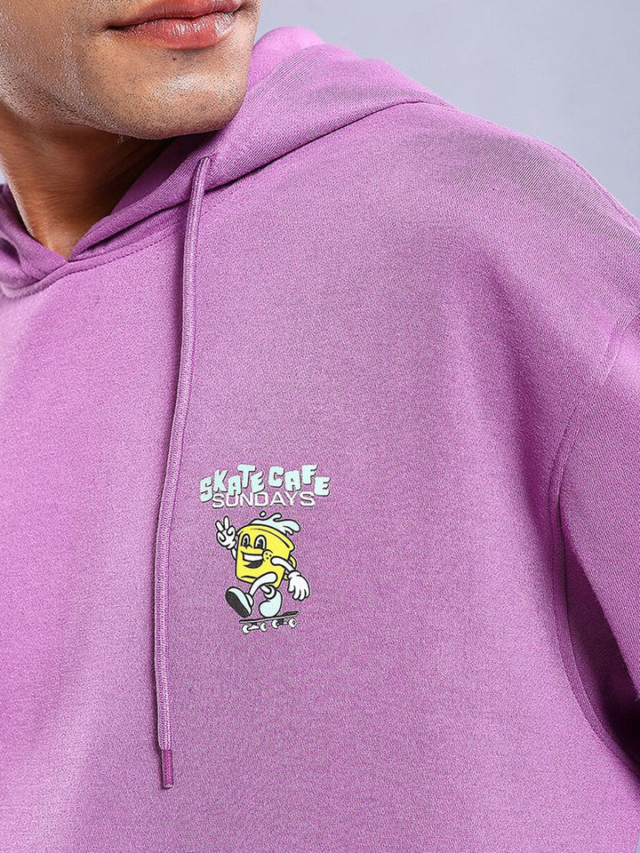 Sweatshirt pullover besar garaj garaj garaj cetak yang bercetak berkeruding