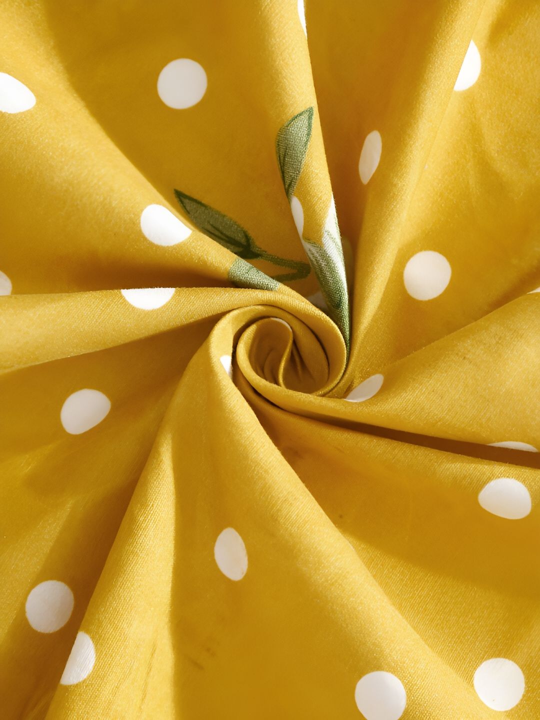 KLOTTHE White & Yellow Floral Printed 300 TC Fitted Single Bedsheet With 1 Pillow Cover