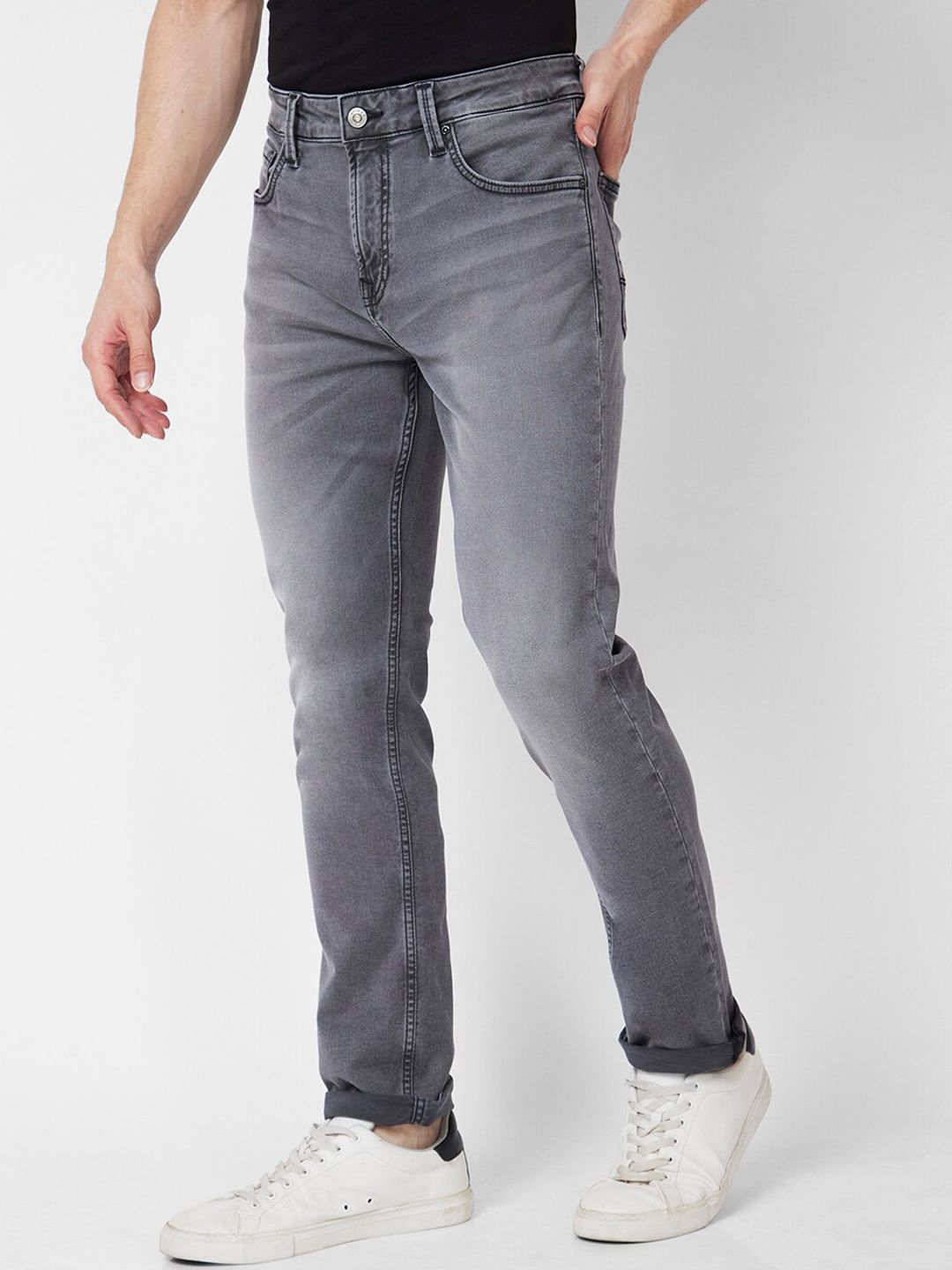 SPYKAR Men Mid-Rise Clean Look  Heavy Fade Stretchable Jeans