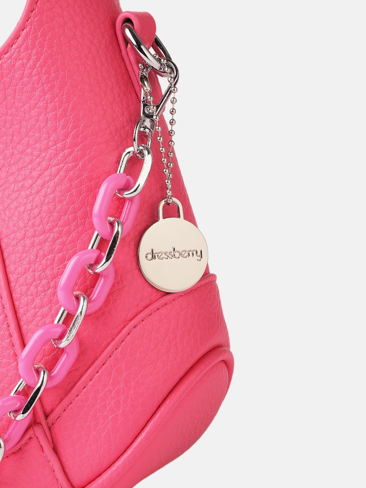 DressBerry Structured Stylized Handle Handheld Bag with Bow Detail