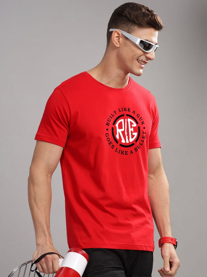 ADRO Men Typography Printed Applique T-shirt