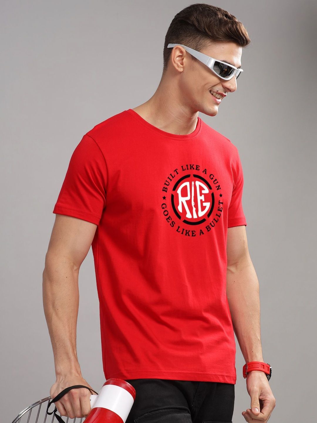 ADRO Men Typography Printed Applique T-shirt