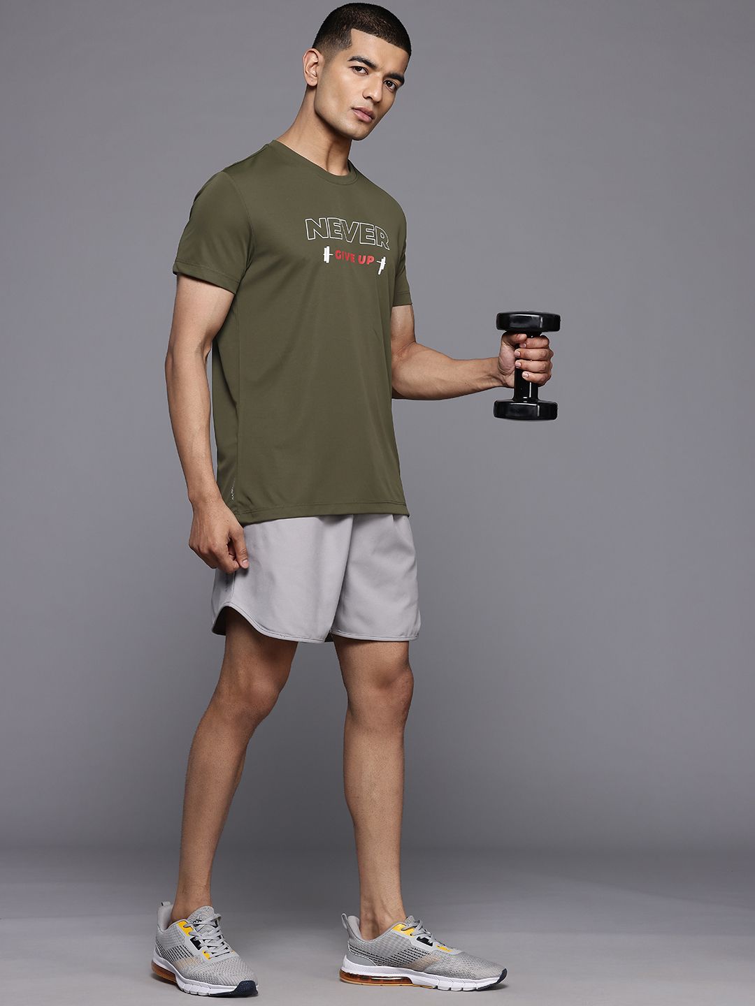 HRX by Hrithik Roshan Rapid-Dry Typography Print Training T-shirt with Reflected Detail