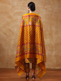 Varanga Women Floral Yoke Design Straight Kurta with Trousers & Dupatta